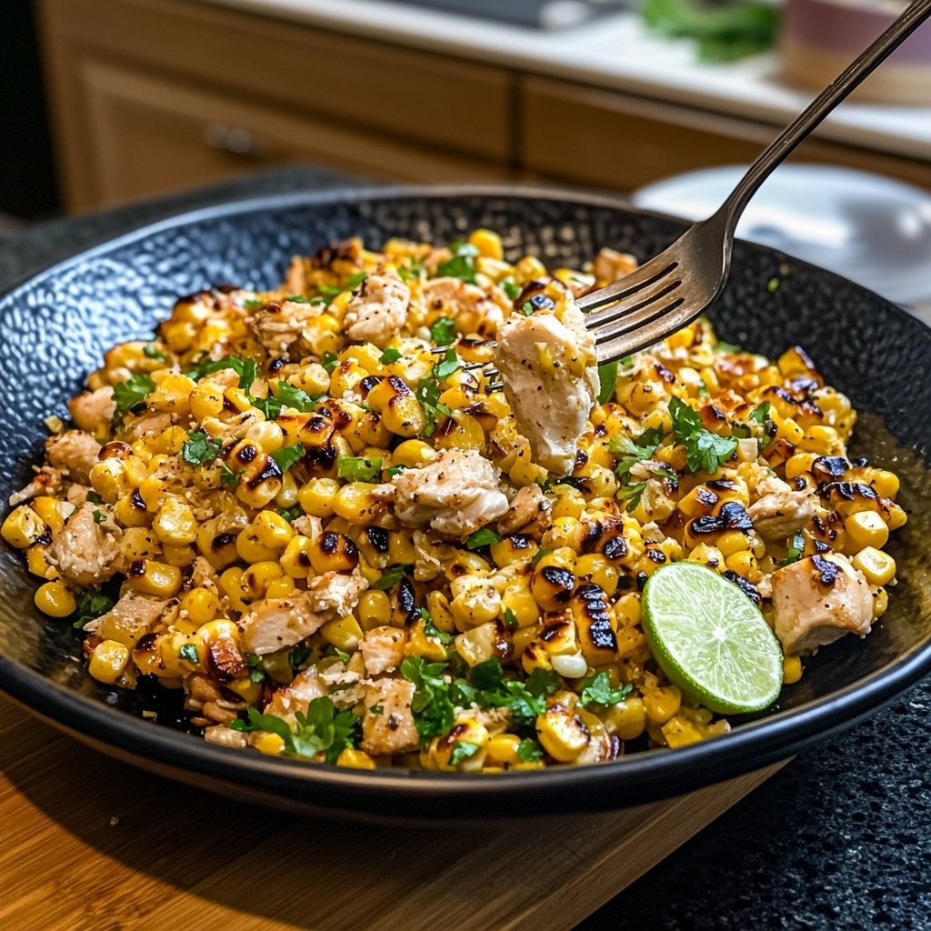 Street Corn Hähnchen Reis Bowl