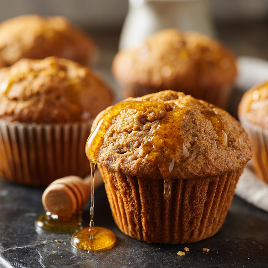 Muffins mit Dinkelmehl und Honig