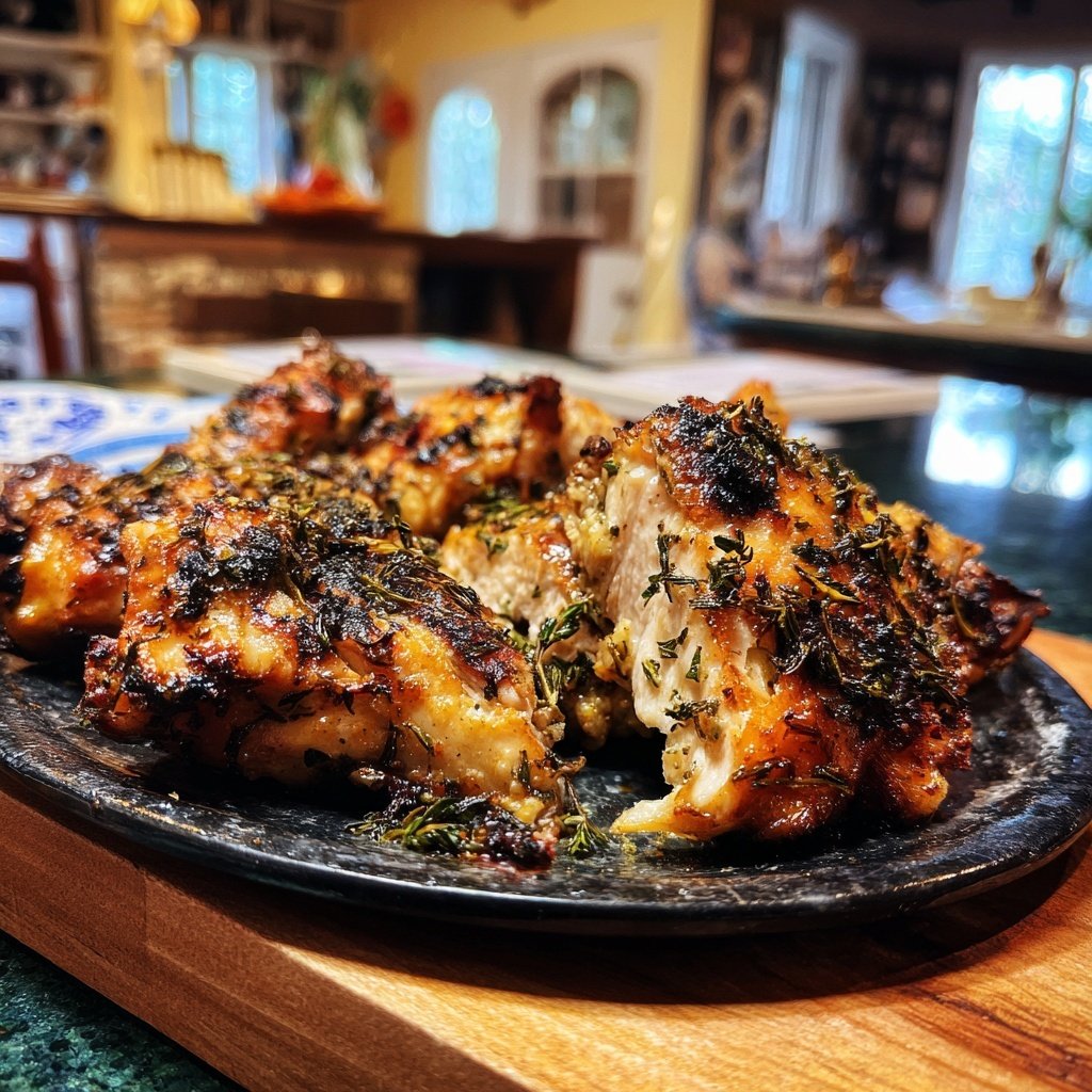 Gegrilltes Zitronen Thymian Hähnchen